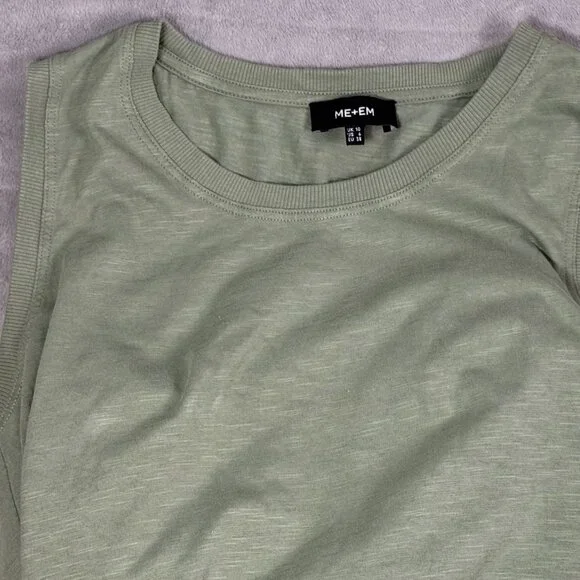 ME+EM Sage Green Jersey Cotton Tiered Dress - Picture 4 of 6